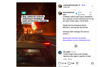 Bus Jemaah Umrah Terbakar, 24 WNI Dipastikan Selamat